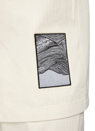  - JIL SANDER - Patch pocket herringbone raw cotton jacket
