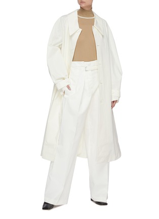 Figure View - Click To Enlarge - JIL SANDER - Belted flare coat