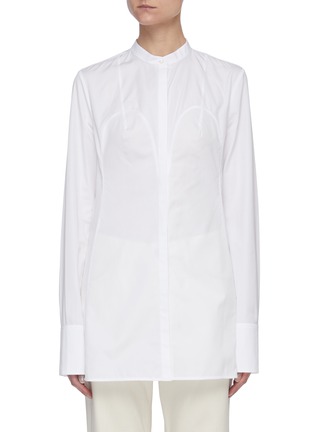 Main View - Click To Enlarge - JIL SANDER - Bustier seam mandarin collar shirt