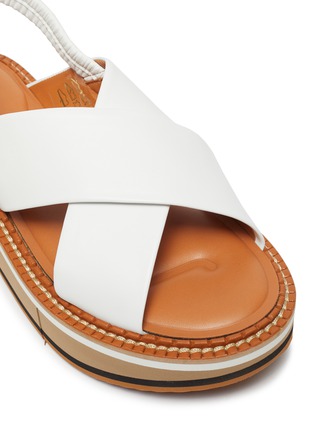 Detail View - Click To Enlarge - CLERGERIE - Freedom' Cross Strap Elastic Slingback Platform Leather Sandals