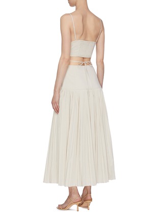 Back View - Click To Enlarge - SIMKHAI - 'Rem' Cut Out Waist Pleat Sleeveless Maxi Dress