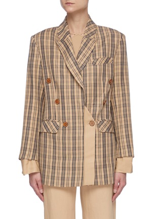 Main View - Click To Enlarge - SIMKHAI - 'Leanna' Double Breast Check Blazer