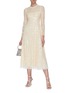 Figure View - Click To Enlarge - NEEDLE & THREAD - 'Aurelia' Pleated Collar Sequin Embellished Floral Jacquard Dress