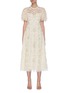 Main View - Click To Enlarge - NEEDLE & THREAD - 'Isadora' Floral Ribbon Embroidered Tiered Sleeves Dress