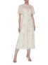 Figure View - Click To Enlarge - NEEDLE & THREAD - 'Isadora' Floral Ribbon Embroidered Tiered Sleeves Dress