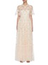 Main View - Click To Enlarge - NEEDLE & THREAD - Disty' Sequin Embellished Floral Embroidered Pleated Gown