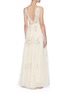 Back View - Click To Enlarge - NEEDLE & THREAD - 'Petunia' Pleated Trim Floral Embroidered Gown