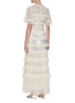 Back View - Click To Enlarge - NEEDLE & THREAD - 'Ariana' Pleated Contrast Panel Sequin Gown