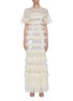 Main View - Click To Enlarge - NEEDLE & THREAD - 'Ariana' Pleated Contrast Panel Sequin Gown
