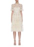 Main View - Click To Enlarge - NEEDLE & THREAD - 'Disty' Sequin Embellished Floral Embroidered Pleated Midi Dress