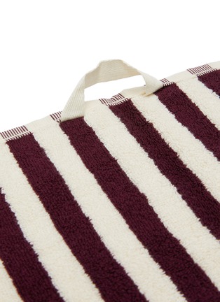 Detail View - Click To Enlarge - TEKLA - Organic Cotton Bath Towel – Plum Stripes