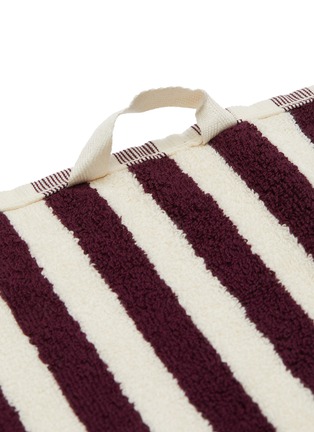 Detail View - Click To Enlarge - TEKLA - Organic Cotton Guest Towel – Plum Stripes