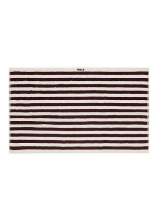 Main View - Click To Enlarge - TEKLA - Organic Cotton Guest Towel – Plum Stripes