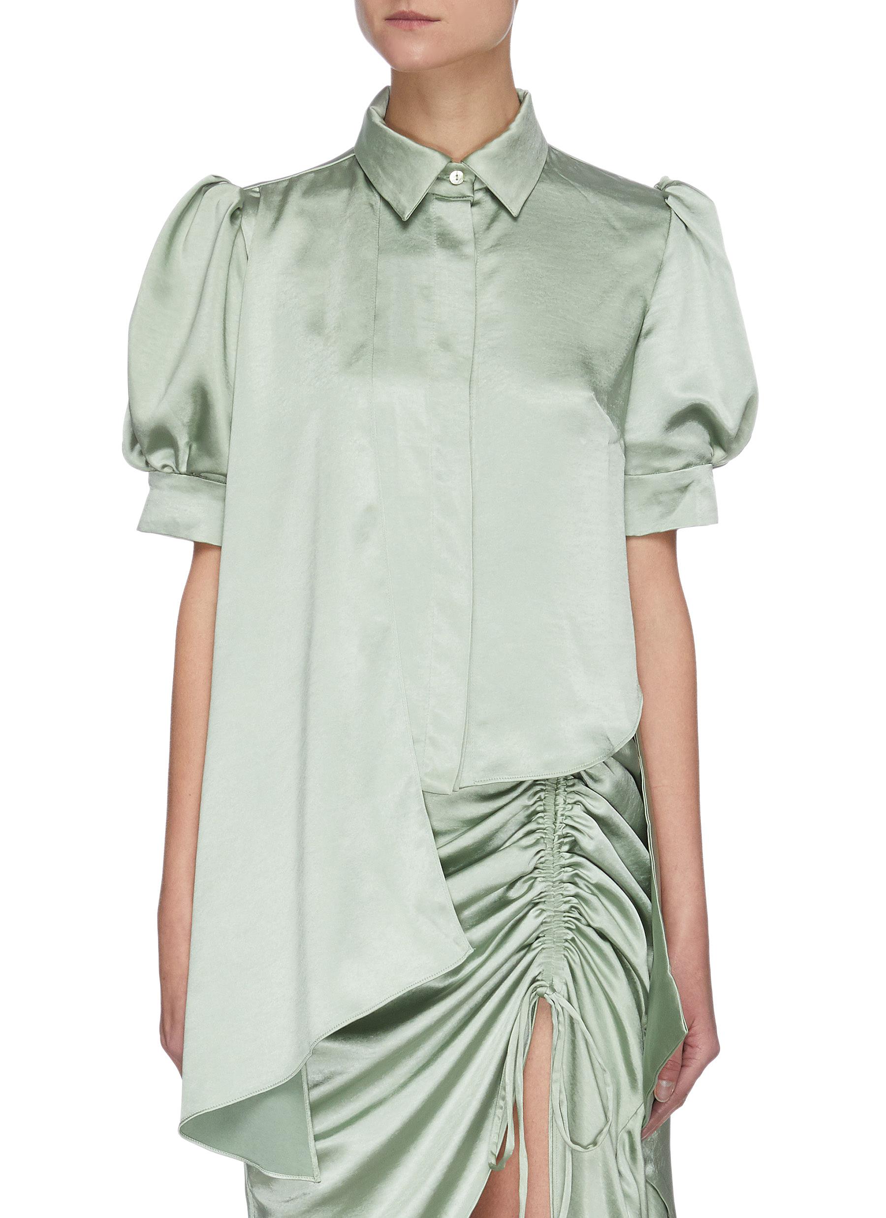 satin shirt short sleeve