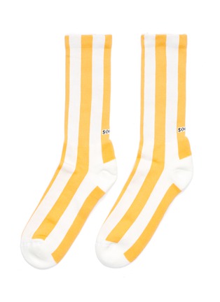 Main View - Click To Enlarge - SOCKSSS - 'SUNBEAM' Stripe Rib Cuff Tennis Socks
