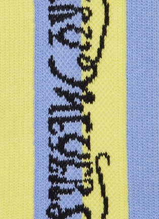 Detail View - Click To Enlarge - SOCKSSS - 'WARY MEYERS 01' Colourblock Stripe Organic Cotton Blend Tennis Socks