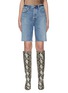 Main View - Click To Enlarge - AGOLDE - Pinch Waist Frayed Edge Denim Shorts