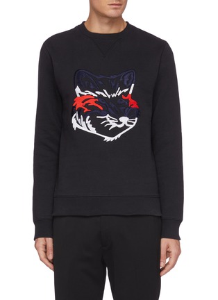 Main View - Click To Enlarge - MAISON KITSUNÉ - Embroidered fox head sweatshirt
