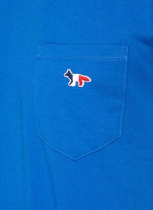  - MAISON KITSUNÉ - Tricolour embroidered fox patch chest pocket T-shirt
