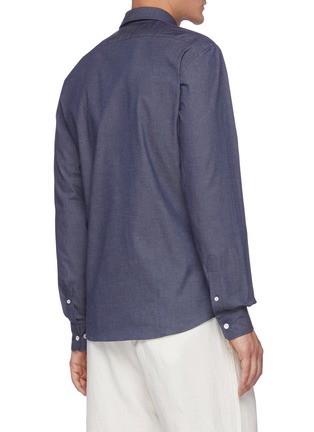Back View - Click To Enlarge - MAISON KITSUNÉ - Fox Head Patch Cotton Shirt