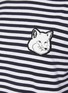  - MAISON KITSUNÉ - Rubber Fox Head Patch Stripe Cotton T-shirt