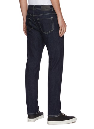 Back View - Click To Enlarge - MAISON KITSUNÉ - Contrast Topstitch Slim Fit Jeans