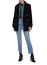 Figure View - Click To Enlarge - FRAME - 'Le High Straight' Chinese Character Embroidered Crop Denim Jeans