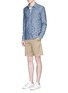 Figure View - Click To Enlarge - SCOTCH & SODA - Banana embroidery chambray worker shirt
