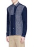 Front View - Click To Enlarge - SCOTCH & SODA - Patchwork chambray shirt