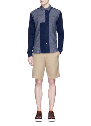 Figure View - Click To Enlarge - SCOTCH & SODA - Patchwork chambray shirt