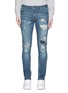 Detail View - Click To Enlarge - SCOTCH & SODA - 'Skim' distressed skinny jeans