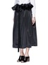 Front View - Click To Enlarge - ELLERY - 'Impact' gathered apron bonded silk satin midi skirt