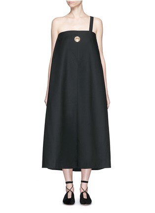 Main View - Click To Enlarge - ELLERY - 'Ray' asymmetric strap grommet A-line tunic dress