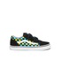 Main View - Click To Enlarge - VANS - 'Old Skool' Checker Print Double Velcro Strap Kids Sneakers