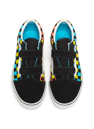 Figure View - Click To Enlarge - VANS - 'Old Skool' Checker Print Double Velcro Strap Kids Sneakers