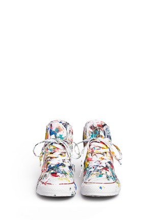 Front View - Click To Enlarge - RIALTO JEAN PROJECT - One of a Kind Hand-painted splash high top sneakers - Sz 37