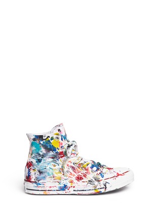 Main View - Click To Enlarge - RIALTO JEAN PROJECT - One of a Kind Hand-painted splash high top sneakers - Sz 37