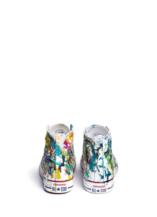 Back View - Click To Enlarge - RIALTO JEAN PROJECT - One of a kind hand-painted splash high top sneakers - Sz 38