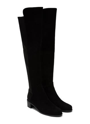 Detail View - Click To Enlarge - STUART WEITZMAN - ‘RESERVE’ STRETCH SUEDE KNEE HIGH BOOTS