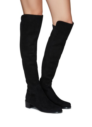 Figure View - Click To Enlarge - STUART WEITZMAN - ‘RESERVE’ STRETCH SUEDE KNEE HIGH BOOTS