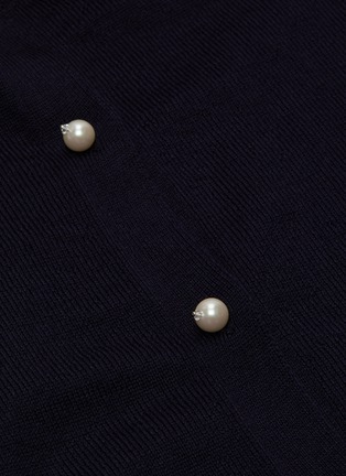  - MIU MIU - Pearl button placket back knit wool top