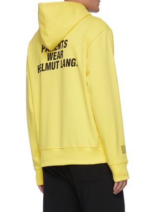 Back View - Click To Enlarge - HELMUT LANG - Slogan Print Cotton Hoodie