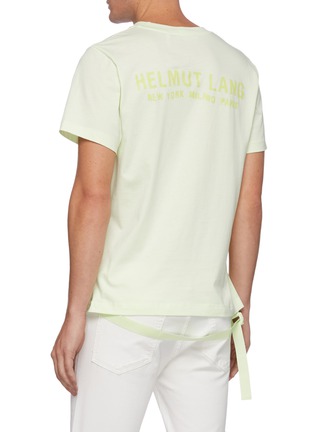 Back View - Click To Enlarge - HELMUT LANG - Strap Detail Logo Print Cotton T-shirt