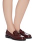Figure View - Click To Enlarge - PEDDER RED - Bay' patent leather loafers