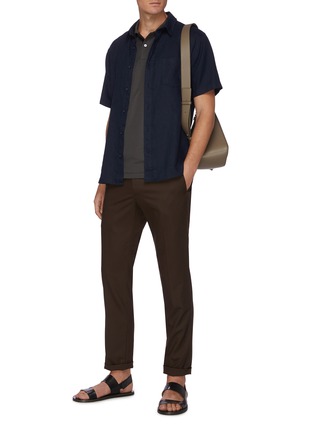 Figure View - Click To Enlarge - VINCE - Chest Pocket Short Sleeve Linen Shirt