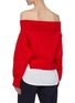 Back View - Click To Enlarge - MONSE - Off-shoulder Shirt Tail Detail Sweater