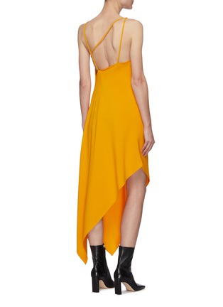 Back View - Click To Enlarge - MONSE - Drape Collar Asymmetric Hem Sleeveless Dress