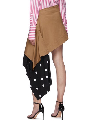 Back View - Click To Enlarge - MONSE - 'Cascade' Asymmetric Hem Polka Dot Panel Mini Skirt