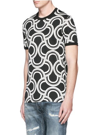 Front View - Click To Enlarge - - - Spiral print cotton T-shirt
