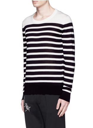 Front View - Click To Enlarge - - - Sailor stripe cashmere sweater